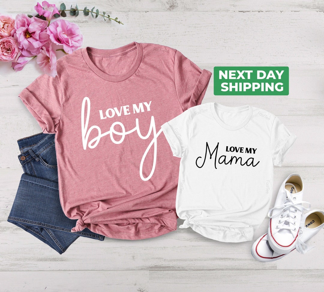 Love My Boy Boy Mama Shirts Mama's Boy Baby Shower Gift Etsy