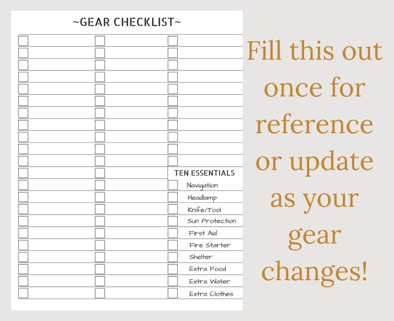 Hiking Log Printable Download, Hiking Tracker, Printable Hiking Planner