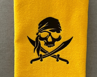 Custom Pirate Plush Velour Hand Towel | Pirate Plush Velour Bath Hand Towel 16"X26"| Pirates Theme Gift