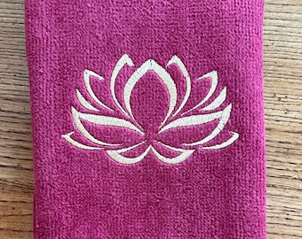 Lotus Flower Soft Hand Towel | Yoga Flower Fingertip Hand  Towel |  Embroidered Lotus Flower Meditation Spa Hand Towel | Spa Gift