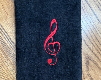 Treble Clef Musical Note Fingertip Towel | Custom Musical Fingertip Hand Towel|  Chorus or Band  Fingertip Hand Towel