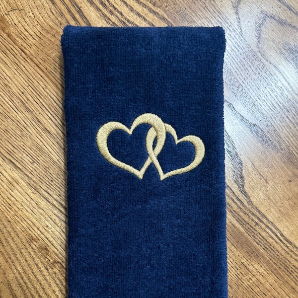 Hearts Linked Fingertip Towel | Valentines Custom Fingertip Hand Towel|  Anniversary Fingertip Hand Towel