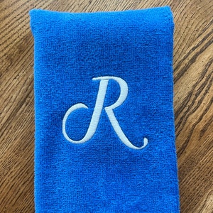 Embroidered  Monogram Bath Hand Towel  | Custom Bath Hand Towel | Personalized Plush Velour Towel