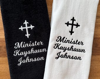 Personalized Pastor Embroidered Hand Towel | Pastor Gift | Pulpit Hand Towel