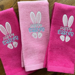 Happy Easter Fingertip Towels Happy Easter Bath Hand Towel Embroidered Easter Fingertip Towel ...
