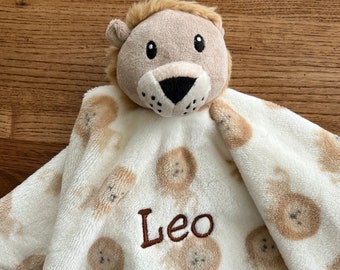 Personalized Lion Lovey | Embroidered Baby Security Blanket