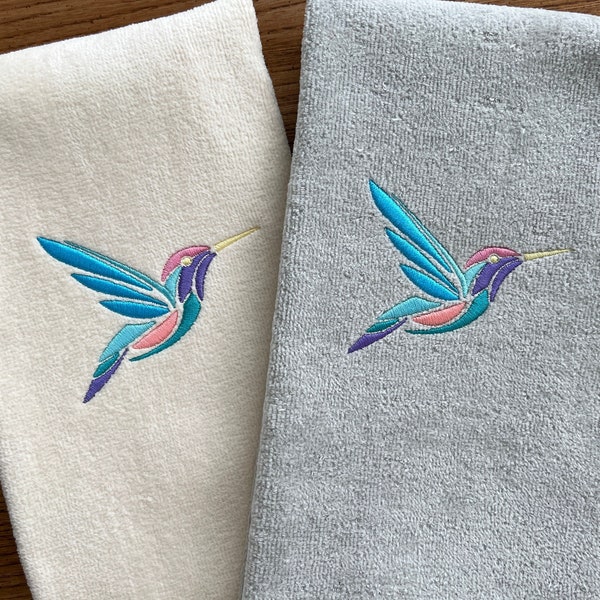 Hummingbird Plush Velour Bath Hand Towel | Bird Bath Hand Towel | Customizable Bath Hand Towel 16"X26"| Spring Bath Hand Towel