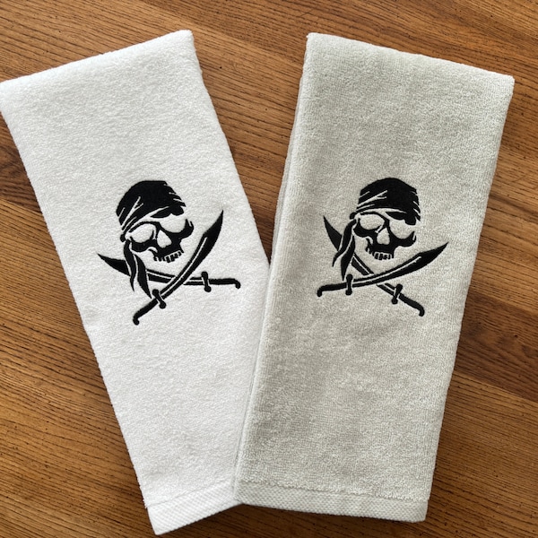 Custom Pirate Plush Velour Hand Towel | Halloween Pirate Plush Velour Bath Hand Towel 16"X26"