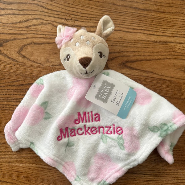 Personalzed Baby Blanket Lovey, Soft Securty Blankets, Stuffed Anmal