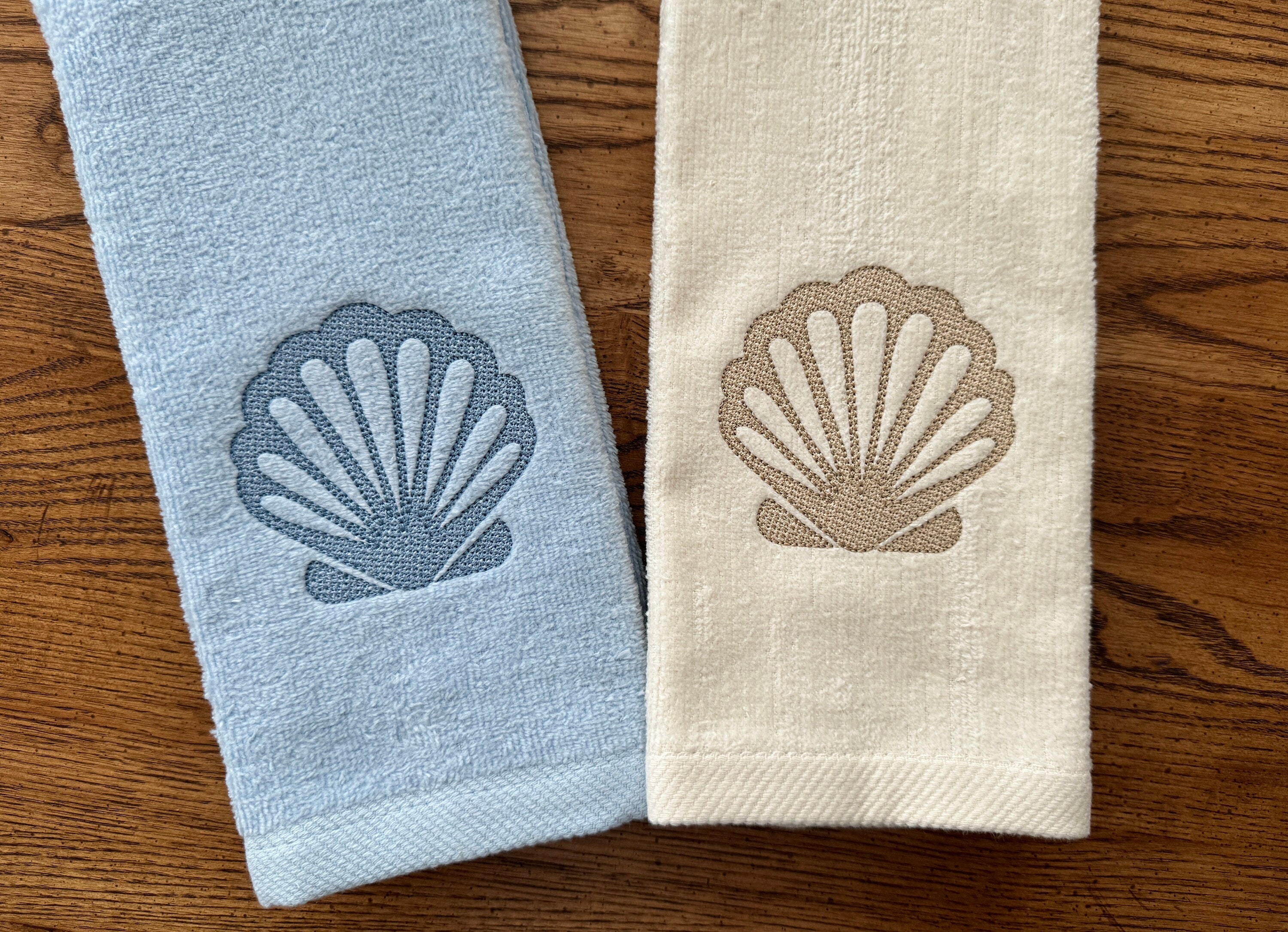 Shell Custom Bath Hand Towel Embroidered Clam Shell Bath Hand Towel Etsy