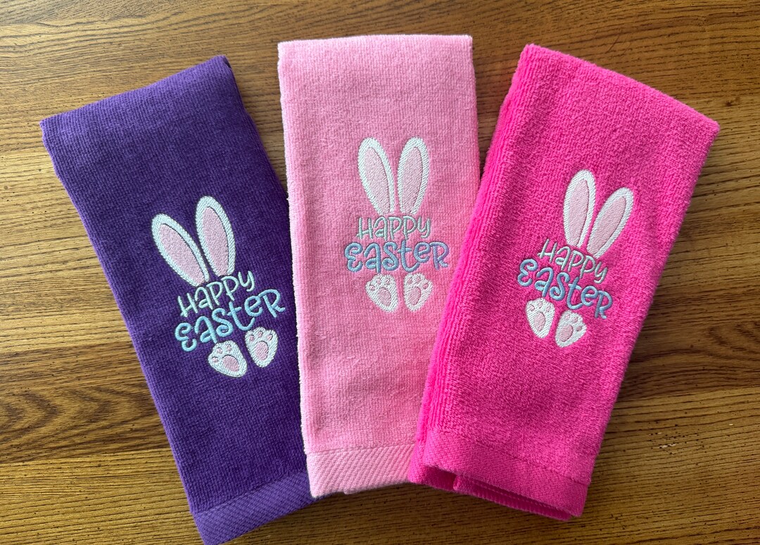 Happy Easter Fingertip Towels Happy Easter Bath Hand Towel Embroidered