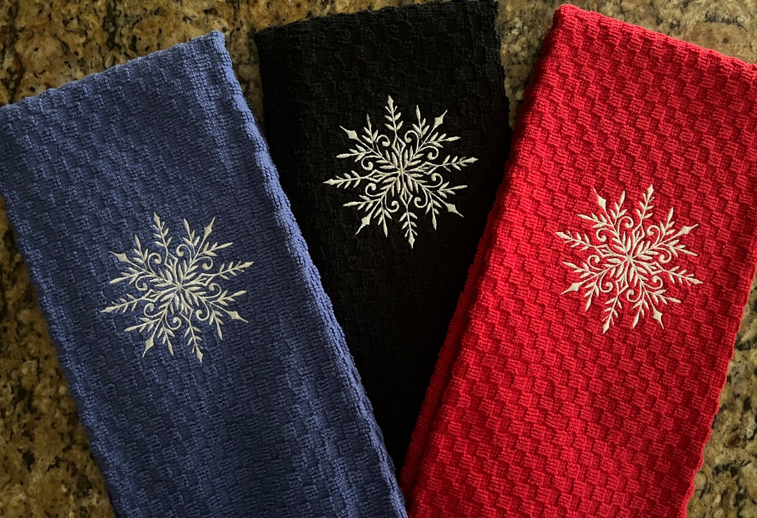 Snowflake Winter Kitchen Dish Towel Christmas Winter Dish Towel