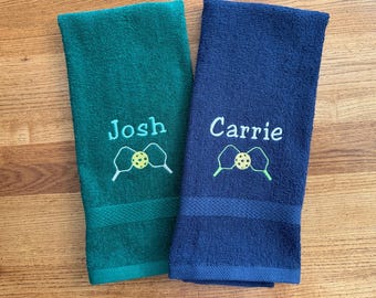 Custom Embroidered Pickleball Hand Towel: Personalized Sports Gift