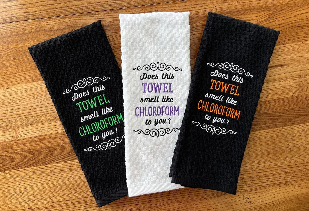 Chloroform Funny Dish Towel Halloween Funny Dish Towel Custom Gag Joke