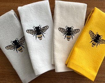 Bumblebee Plush Velour Hand Towel | Bee Fingertip Towel With Color Choice| Fall Customized Bath Hand Towel