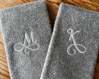 Personalized Monogram Bath Hand Towel | Custom Monogram Towel | Wedding Couple Bath Hand Towels | Couples Gift | Bridal Shower Gift