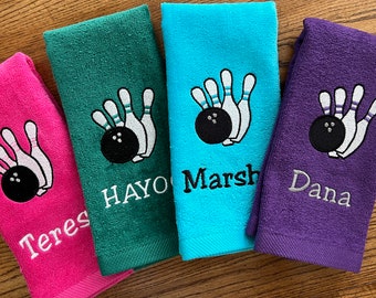 Personalized Bowling Towels | Bowling League Towels | Bowling Team Towels | Kids Birthday Party Gift Bag Item| Bowling Prize