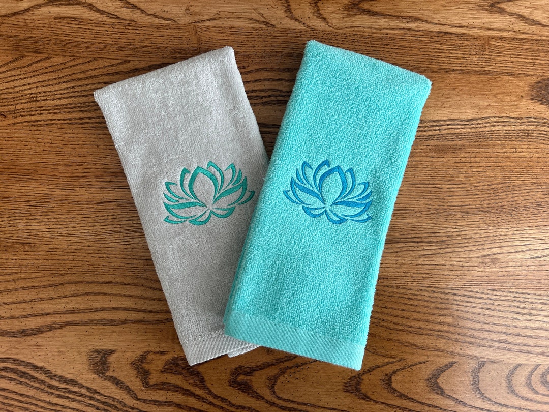 Lotus Flower Fingertip Hand Towel Yoga Flower Hand Towel Embroidered