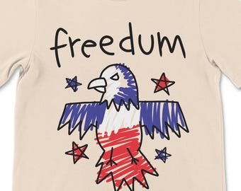 USA Meme Tee: Freedum Eagle - Ironic Graphic T-Shirt