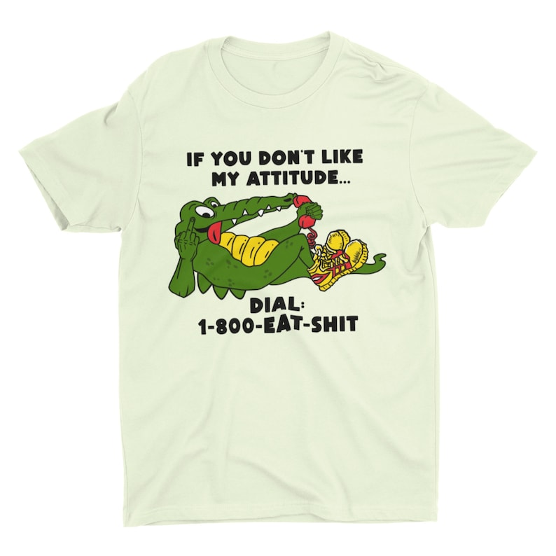 面白い失礼なシャツ、不適切なミームTシャツ、ブラックユーモアシャツ、1-800-EAT-SHIT 画像 2