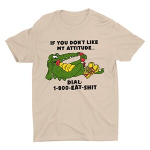 面白い失礼なシャツ、不適切なミームTシャツ、ブラックユーモアシャツ、1-800-EAT-SHIT 画像 4