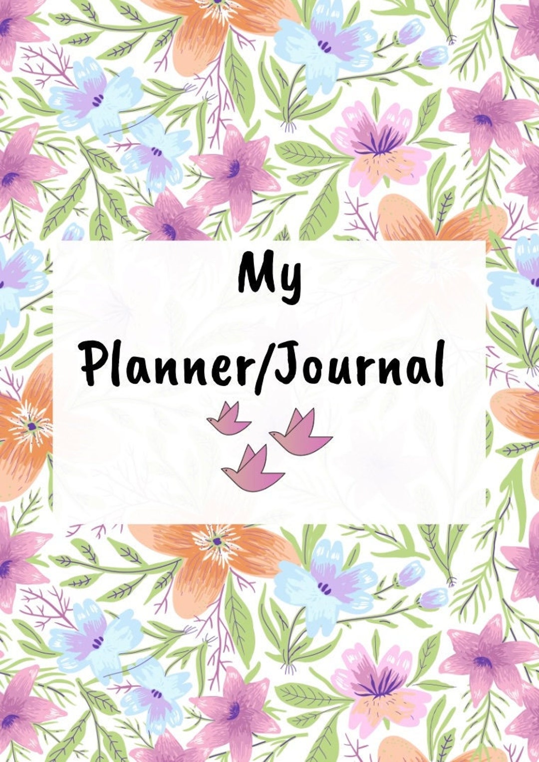 Printable Floral Planner &amp; Journal - Etsy