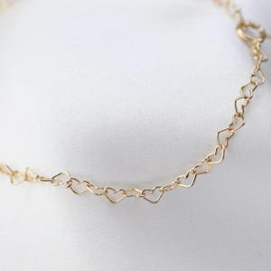 14K Gold Heart Chain Bracelet.