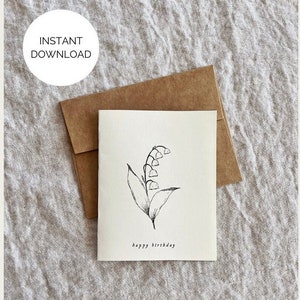 HAPPY BIRTHDAY Card - Digital Download - Instant Download - Handmade Greeting Cards - New Baby Card - Baby Shower -Artist Greeting Cards