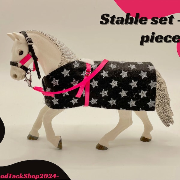 Schleich Pferdestall - Set Bundle - Pink & Schwarz