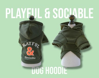 Playful Green Dog Hoodie - Cool Custom Dog Clothing - Summer Pet Gift