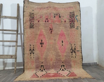 8,6x5,1 FT Marokkanischer Unikat Teppich-Vintage Art Deco Teppich-Der seltenste marokkanische Teppich-Home Dekor/