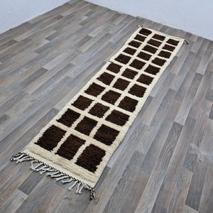 Custom Runner rug , Beni ourain rug , Hallway rug , Entryway rug , Long Moroccan rug , Custom rug , Wool rug , Berber rug runner , Brown rug