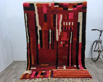 Berber Rug: Moroccan Red Wool Checkered Design (Made to Order)