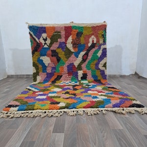 Amazing Multicolored Rug - Custom Fabulous Boujaad Rug - Beni Ourain Rug - Handmade Rug - Moroccan Berber Rug - Traditional Moroccan Carpet