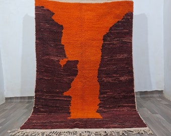 Marokko Teppich, Teppich in allen Größen, Orange Teppich, Wolle Shaggy Teppich, handgewebter Teppich, Maßgeschneiderter Teppich