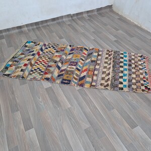 6x3 Colorful Moroccan Rug: Handwoven Wool Cotton Rug