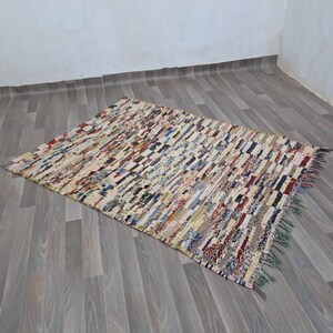 5X4Ft Morocan Colored rug  ,Moroccan Cotton  rug , Azilal boho rug , rug for bedroom , bohemian berber rug , vintage Cotton  rug,