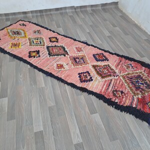 Red Moroccan Rug ,9X3 Unique Moroccan Vintage Berber Rug, Handmade Rug ,Berber Rug Moroccan, red Beni ourain rug
