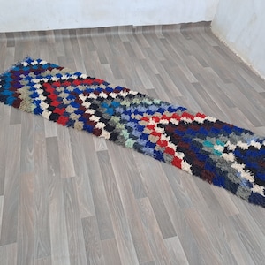 Vintage Azilal Rug, Berber Rug,8.4X2.2 Ft Azilal Rug, Moroccan rug, Colorful Rug, Berber Rug, Authentic Rug Moroccan rug