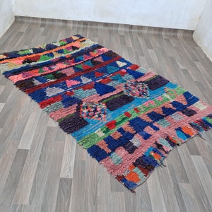 7X4Ft Moroccan Colored Rug ,Moroccan Cotton Rug , Handmade Rug ,Hand Knotted Rug , home decor,