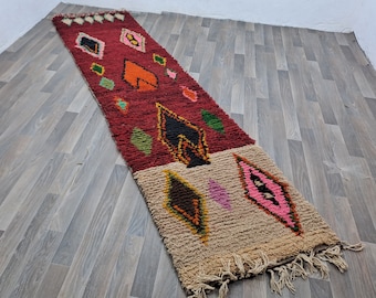 Moroccan Rug Red ,Red runner rug ,Hallway rug ,Runner Rugs For Bedroom ,Runner Made Rug ,Handmade Rug