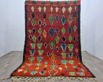 Moroccan Rug Orange ,Orange Rug, Rug new Home decor ,Handmade Rug, Living room rug, authentic Berber rug, bohemian rug