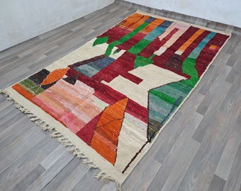 Marokkanischer Teppich, Beni Oren Style, Berberteppich, Berberteppich, Beni Oren Style, Berberteppich, Wollteppich, Boho Teppich,
