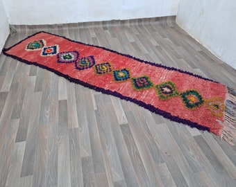 Vintage Berber Runner Matta: Röd Ull Flatweave (Handgjord Marockansk)