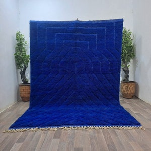 Moroccan rug blue , Berber rug , Custom Moroccan rug , Beni ourain rug , Handmade rug , Abstract Wool rug , blue rug , moroccan blue rug