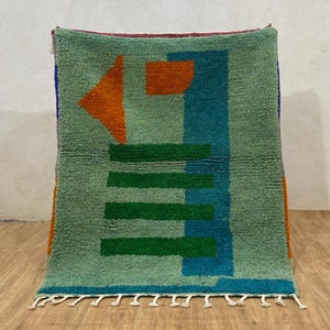 Custom Moroccan Wool Rug: Colorful Berber Bohemian Rug
