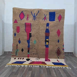 Custom Moroccan Colorful Rug ,Colorful Wool Rug ,Beni Ourain Rug ,Sheep wool Rug, Authentic Moroccan rug ,Handmade Wool Carpet