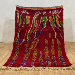 Gorgeous Beni Ourain Rug, Moroccan Rug, Custom Red Rug, All Wool Rug, Berber Carpet, Custom Morocco Rug, Amazing Rug, Handmade rug