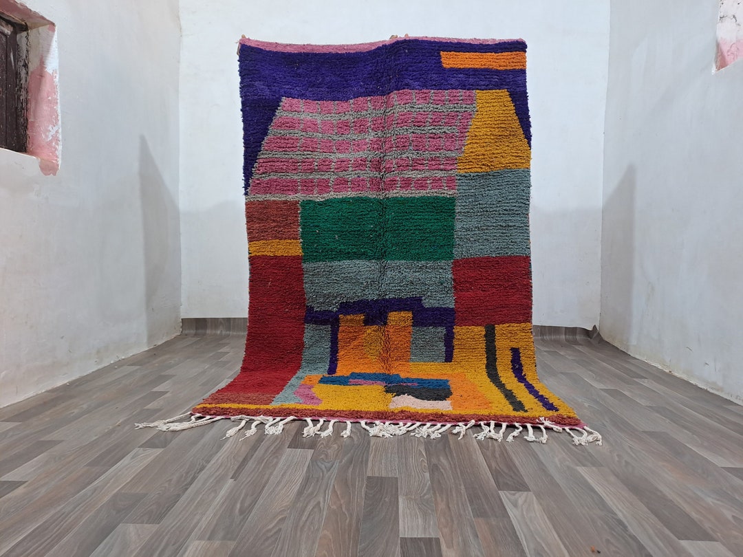 カスタムモロッコウールラグ：カラフルなベルベルデザイン - Etsy 日本