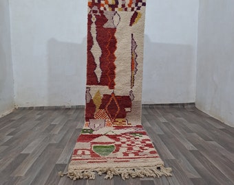 Runner Colored Rug ,Wool Rug Colored ,Runner Wool Rug ,Authentic Wool rug , Sheep Wool rug , Moroccan Wool Rug ,Hand woven rug